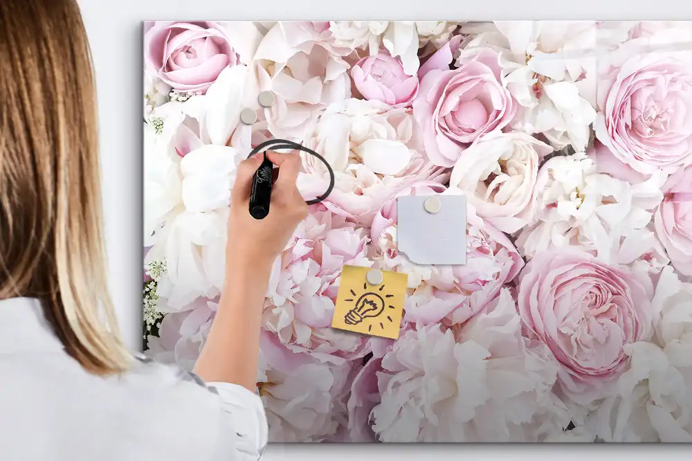 Tableau magnétique décoratif motif branches de fleurs