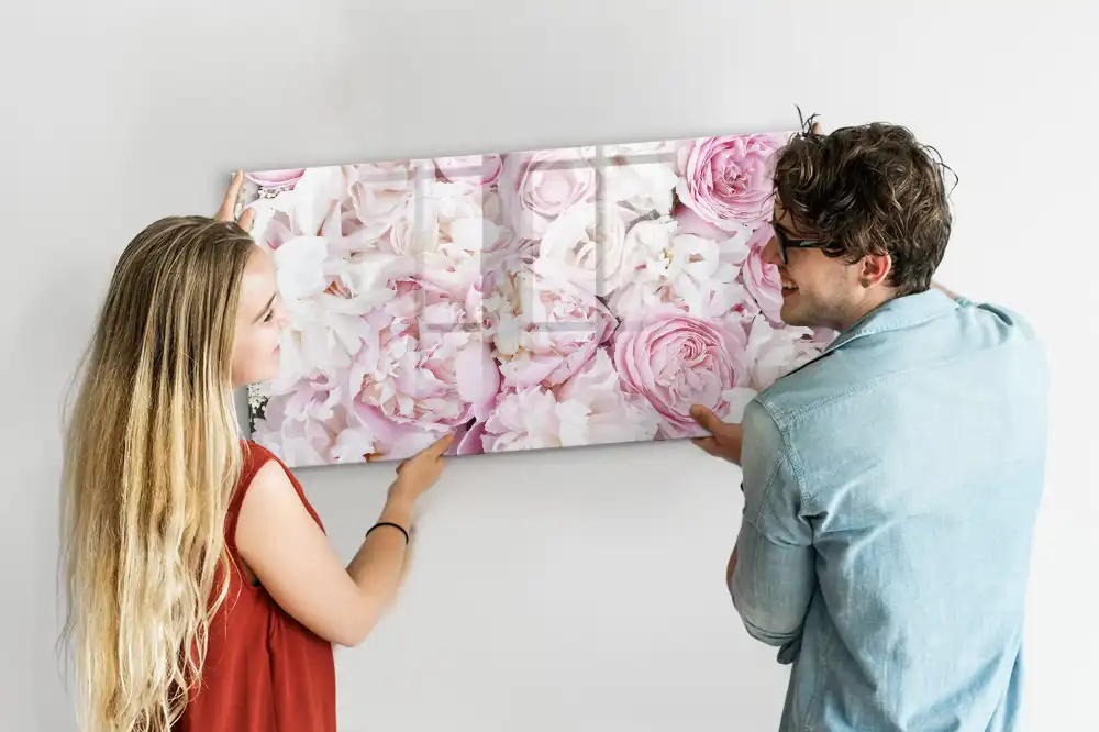 Tableau magnétique décoratif motif branches de fleurs