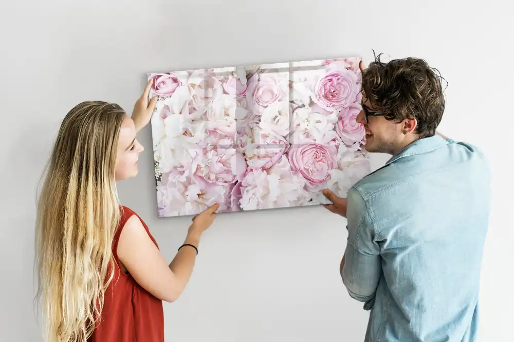 Tableau magnétique décoratif motif branches de fleurs