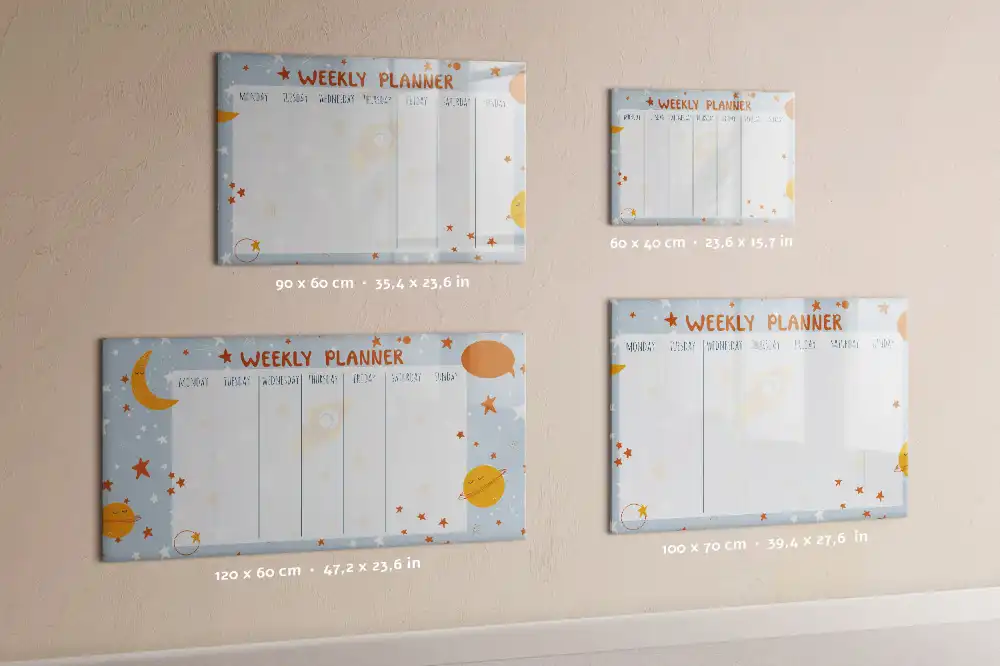 Tableau magnétique hebdomadaire pour organisation des tâches ménagères