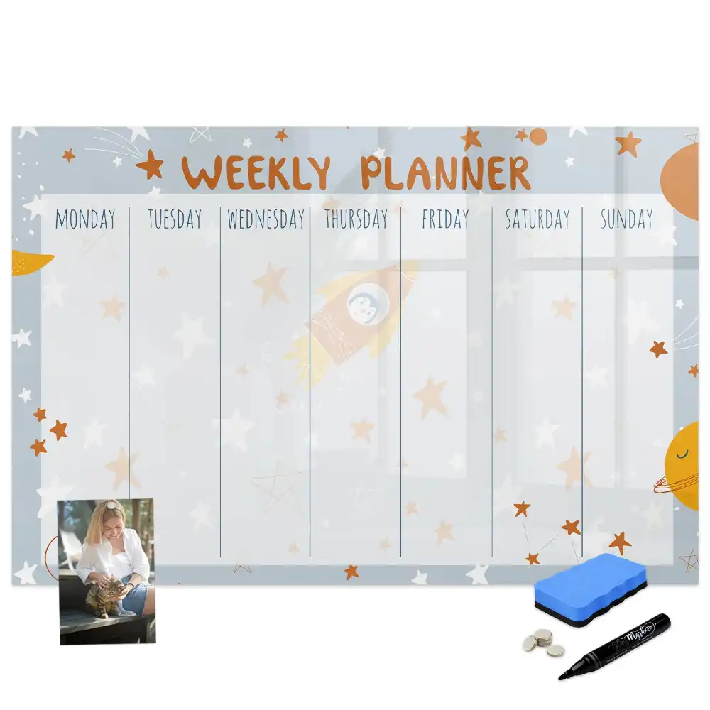 Tableau magnétique hebdomadaire pour organisation des tâches ménagères