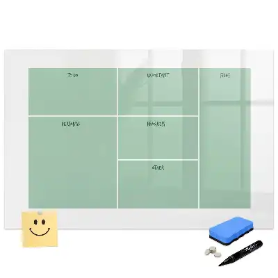 Tableau blanc magnétique effaçable à sec pour organisation de bureau