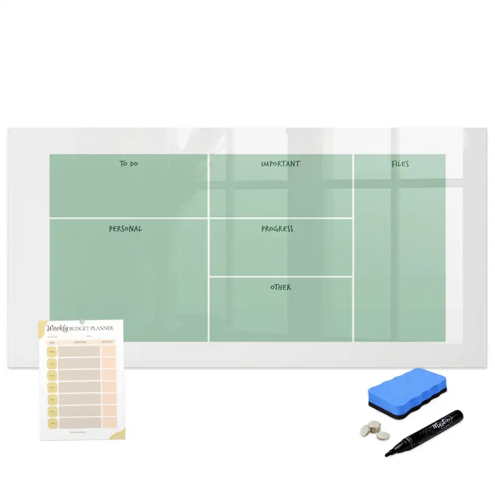 Tableau blanc magnétique effaçable à sec pour organisation de bureau