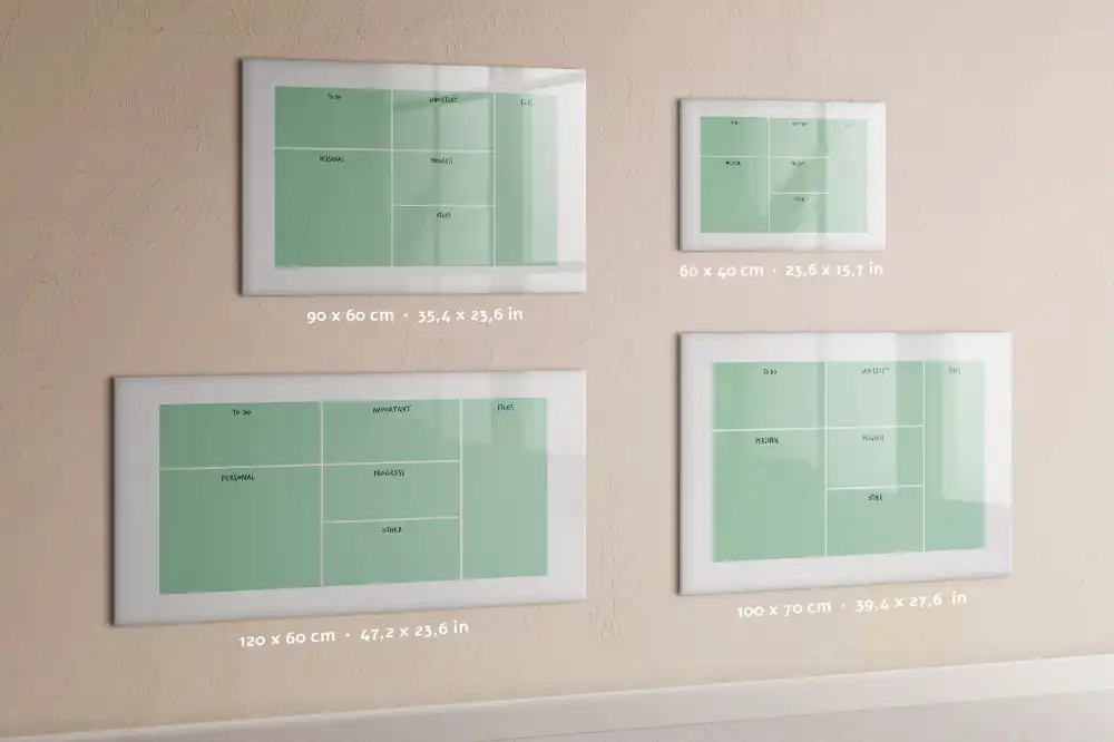 Tableau blanc magnétique effaçable à sec pour organisation de bureau