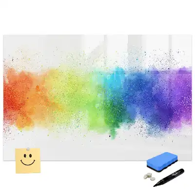 Tableau magnétique à dessiner motif arc-en-ciel style abstrait
