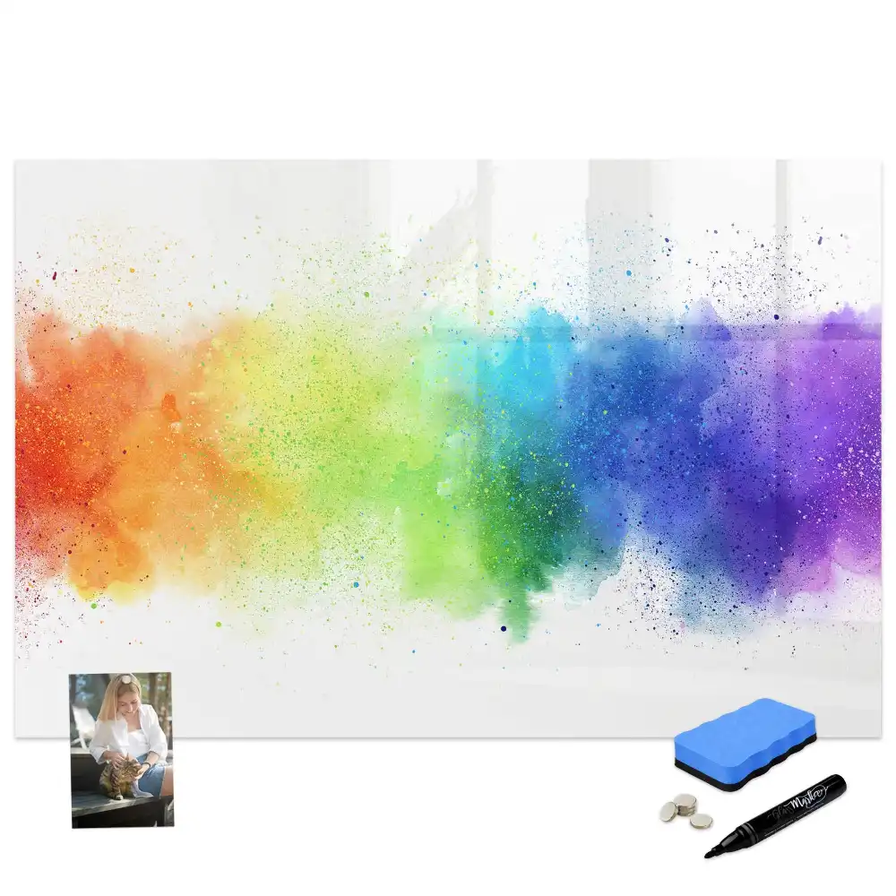 Tableau magnétique à dessiner motif arc-en-ciel style abstrait