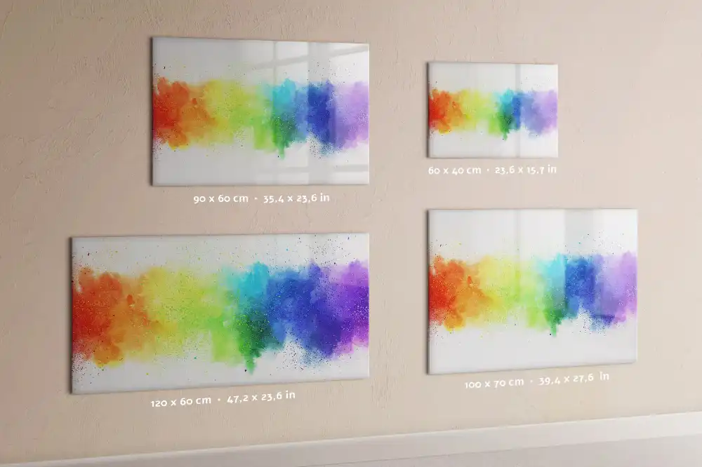 Tableau magnétique à dessiner motif arc-en-ciel style abstrait