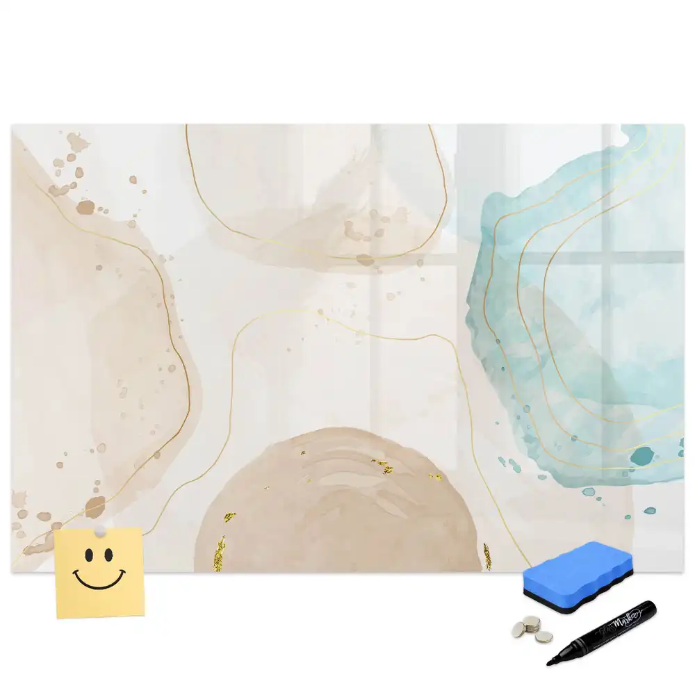 Tableau blanc magnétique effaçable à sec avec motif aquarelle