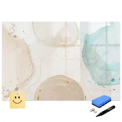 Tableau blanc magnétique effaçable à sec avec motif aquarelle
