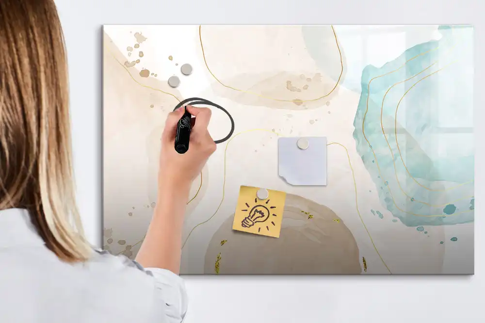 Tableau blanc magnétique effaçable à sec avec motif aquarelle