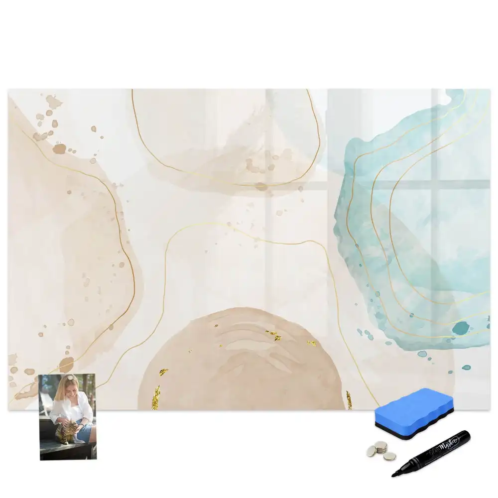 Tableau blanc magnétique effaçable à sec avec motif aquarelle