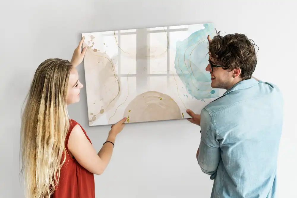 Tableau blanc magnétique effaçable à sec avec motif aquarelle