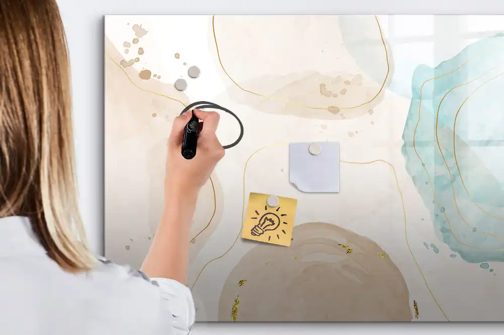 Tableau blanc magnétique effaçable à sec avec motif aquarelle