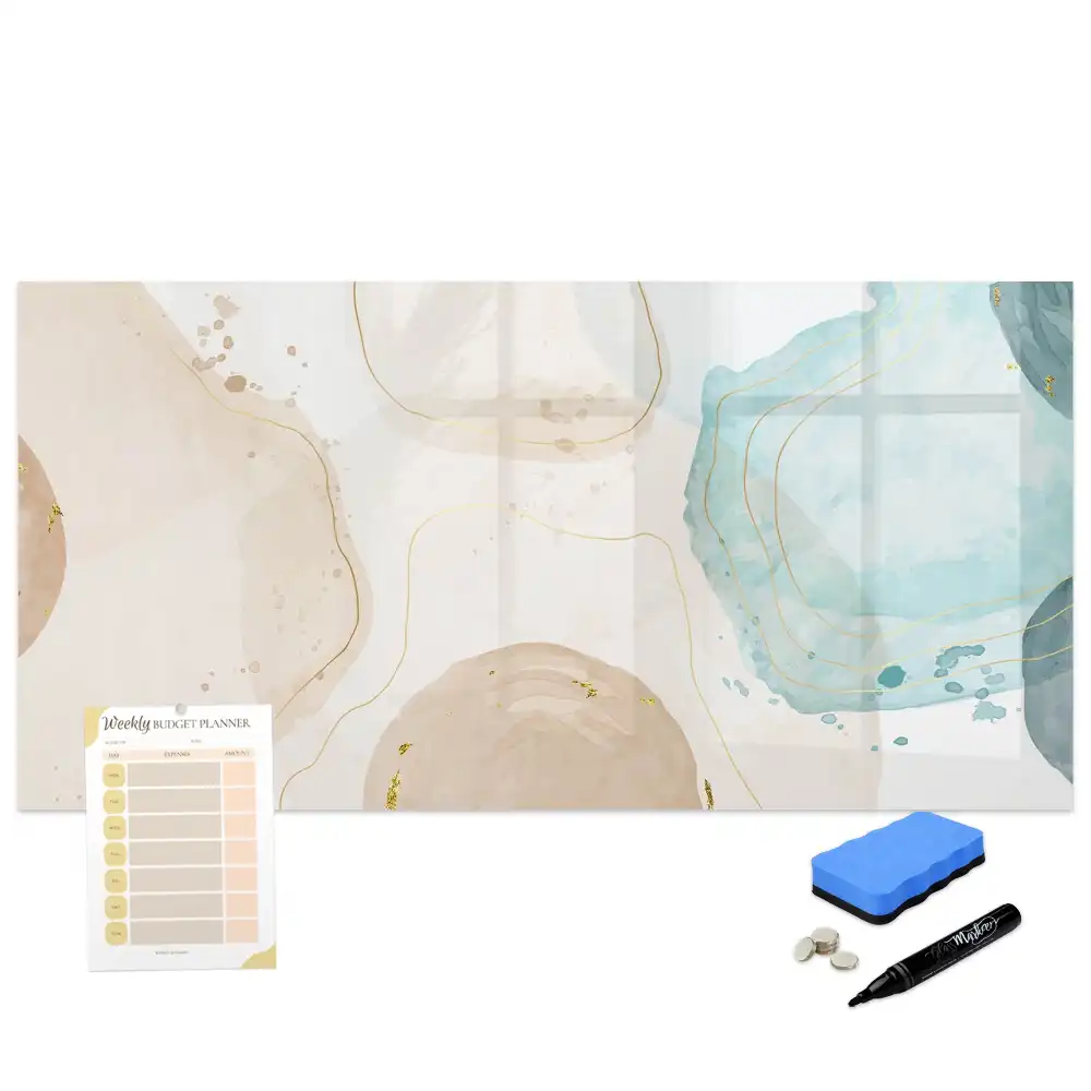 Tableau blanc magnétique effaçable à sec avec motif aquarelle