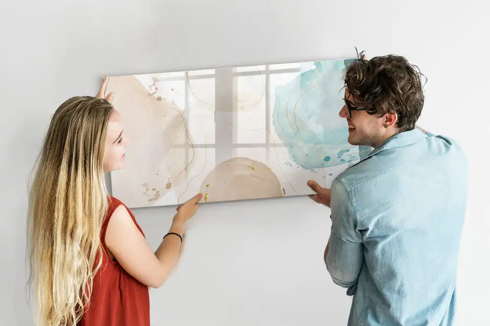 Tableau blanc magnétique effaçable à sec avec motif aquarelle