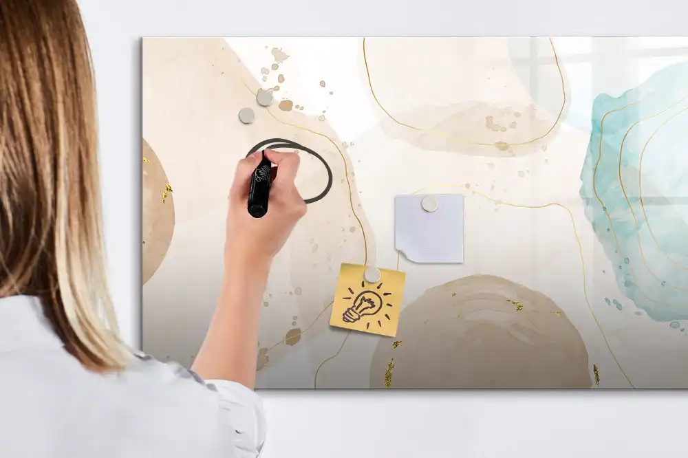 Tableau blanc magnétique effaçable à sec avec motif aquarelle