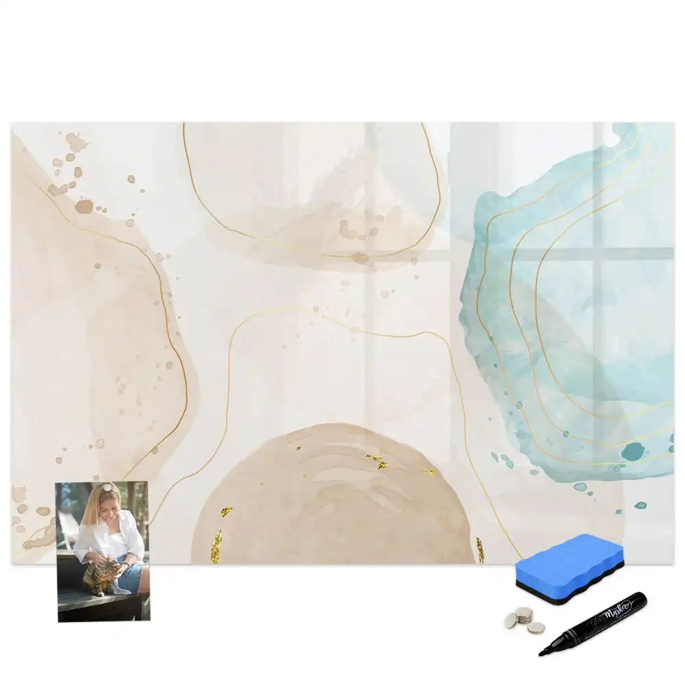 Tableau blanc magnétique effaçable à sec avec motif aquarelle