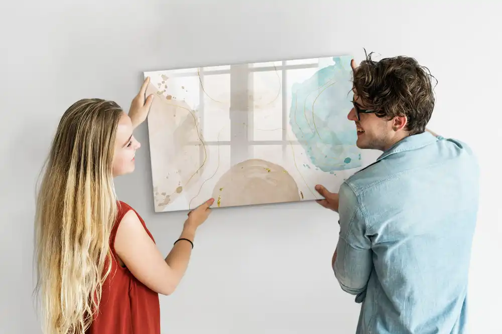 Tableau blanc magnétique effaçable à sec avec motif aquarelle