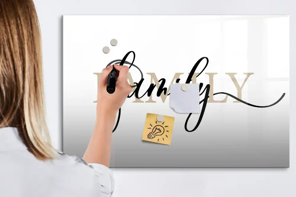 Tableau magnétique à dessiner avec inscription maison aimante