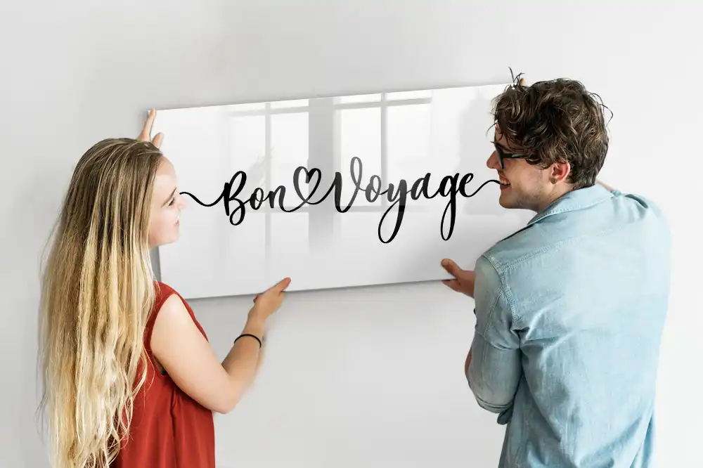 Tableau magnétique pour écriture motif inscription de voyage heureux