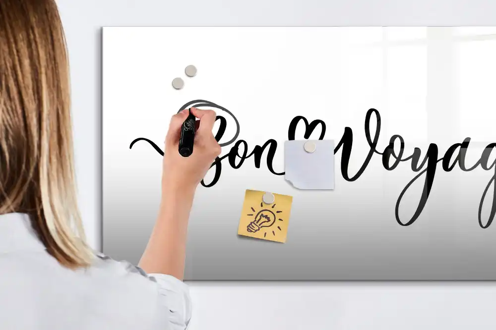Tableau magnétique pour écriture motif inscription de voyage heureux