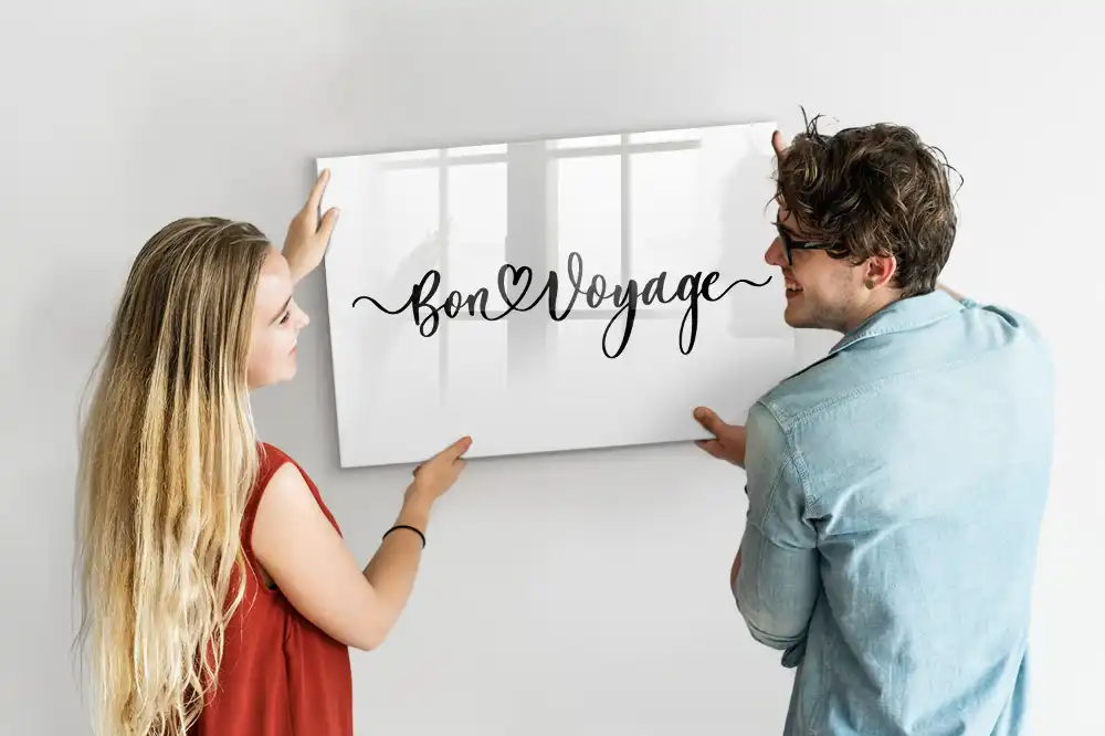Tableau magnétique pour écriture motif inscription de voyage heureux
