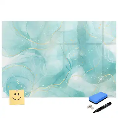 Tableau blanc magnétique effaçable à sec motif marbre abstrait