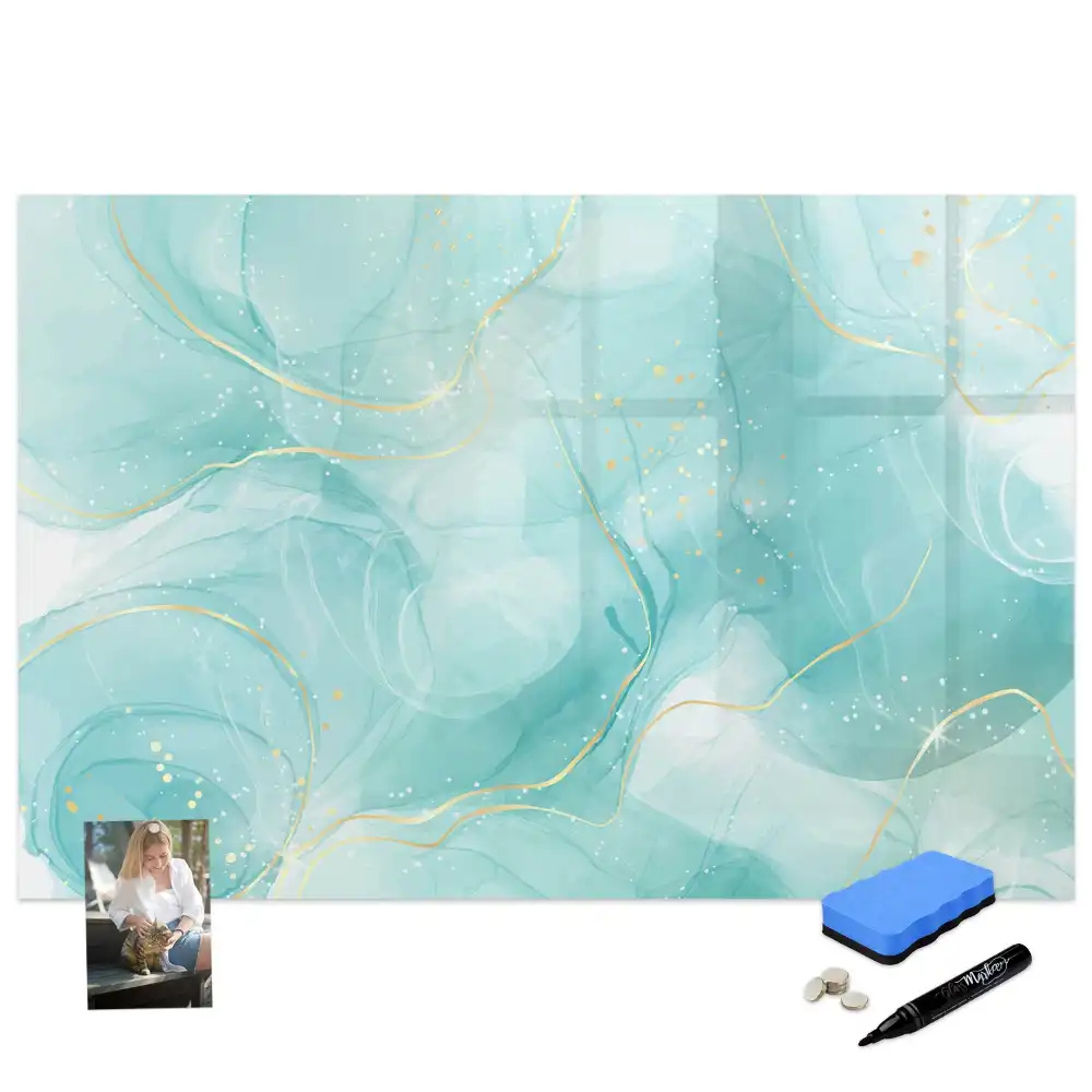 Tableau blanc magnétique effaçable à sec motif marbre abstrait