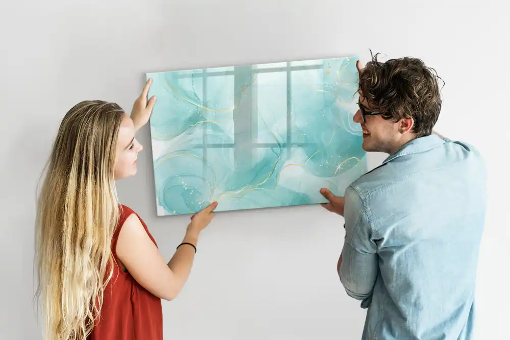Tableau blanc magnétique effaçable à sec motif marbre abstrait