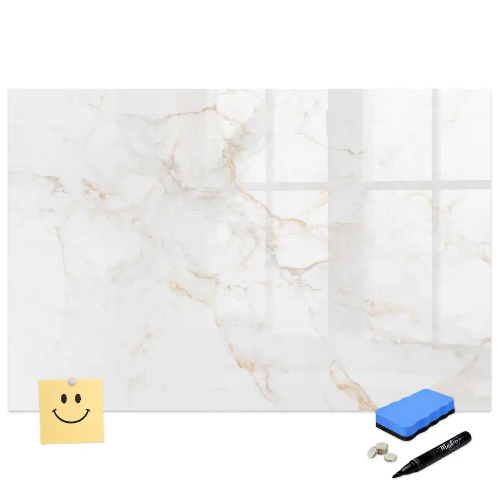 Tableau magnétique pour écriture motif marbre décoratif chic
