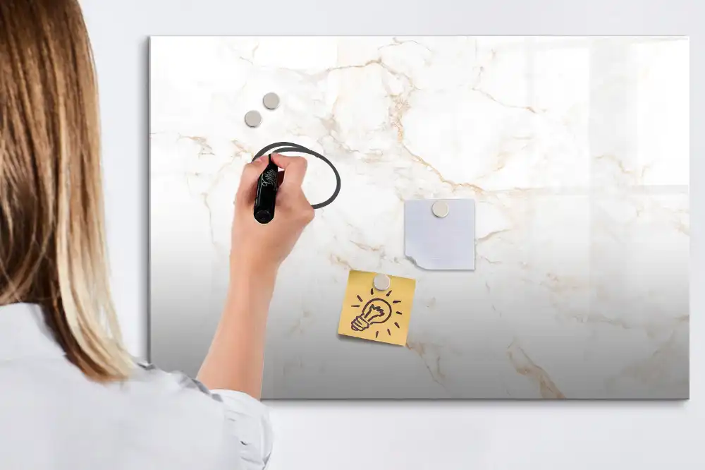 Tableau magnétique pour écriture motif marbre décoratif chic