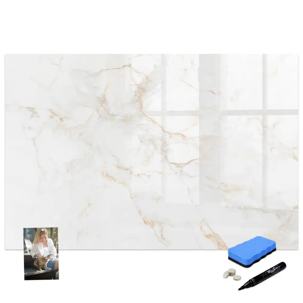 Tableau magnétique pour écriture motif marbre décoratif chic