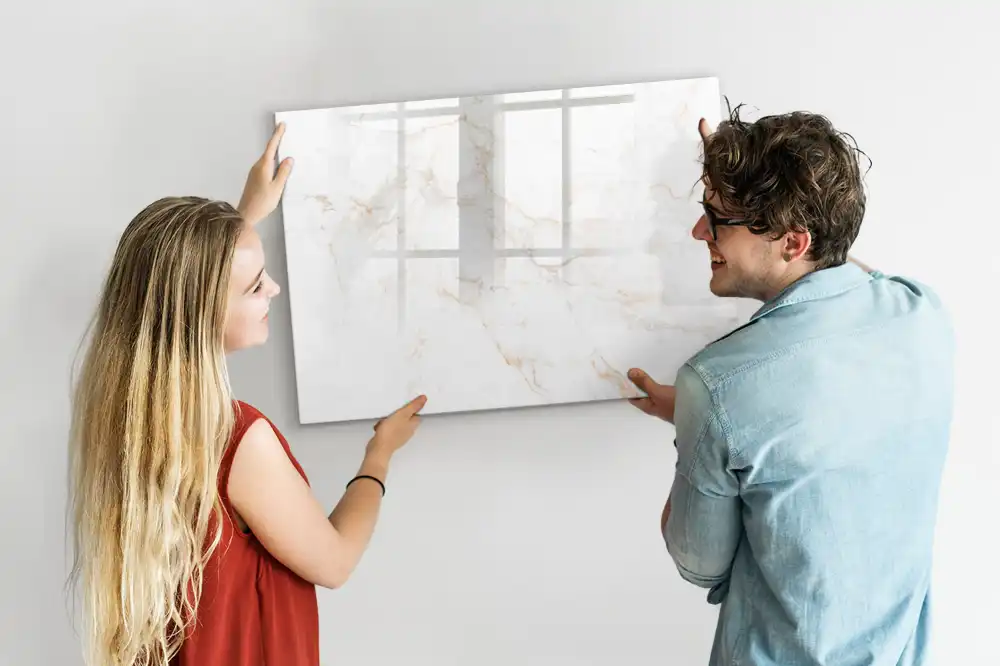 Tableau magnétique pour écriture motif marbre décoratif chic