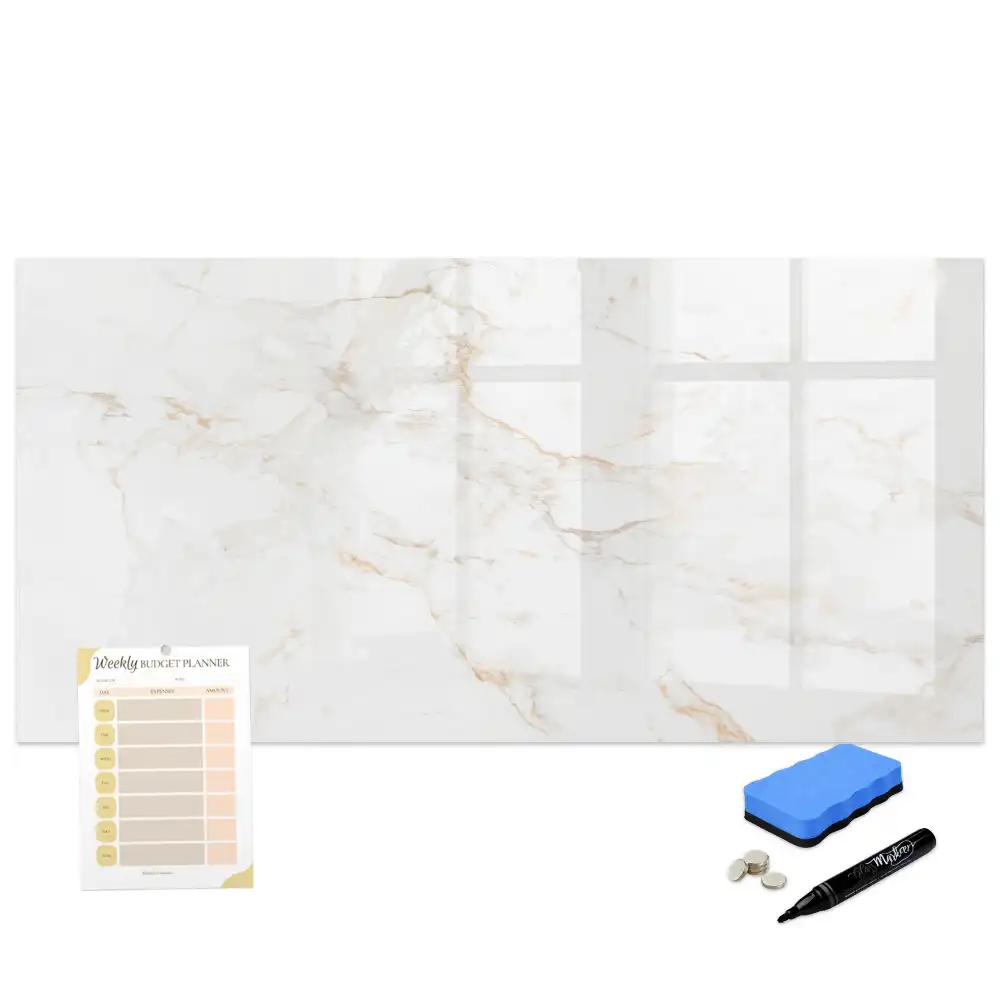 Tableau magnétique pour écriture motif marbre décoratif chic