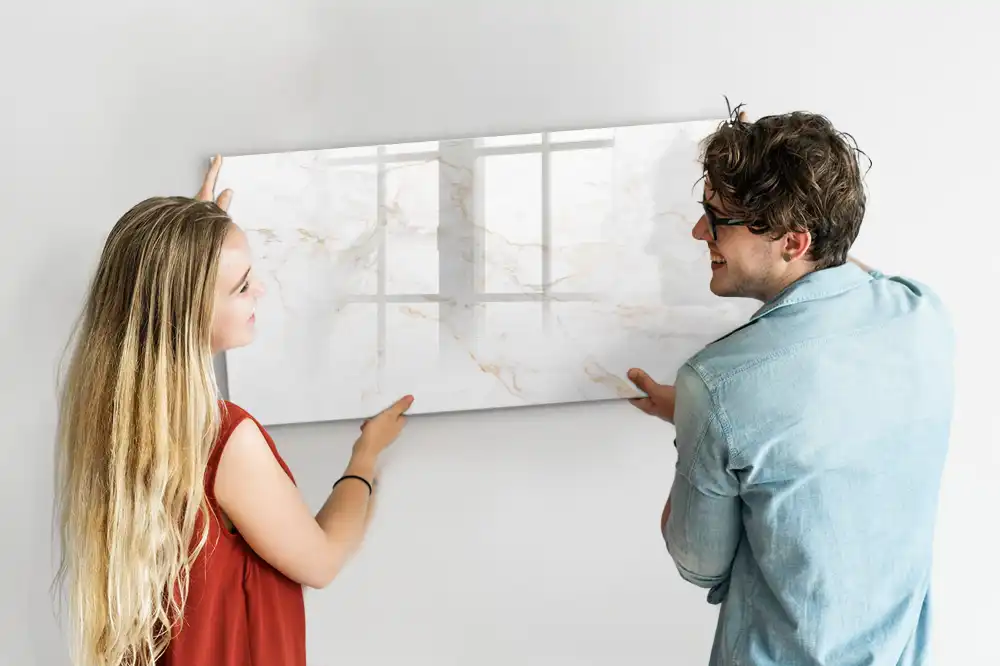 Tableau magnétique pour écriture motif marbre décoratif chic