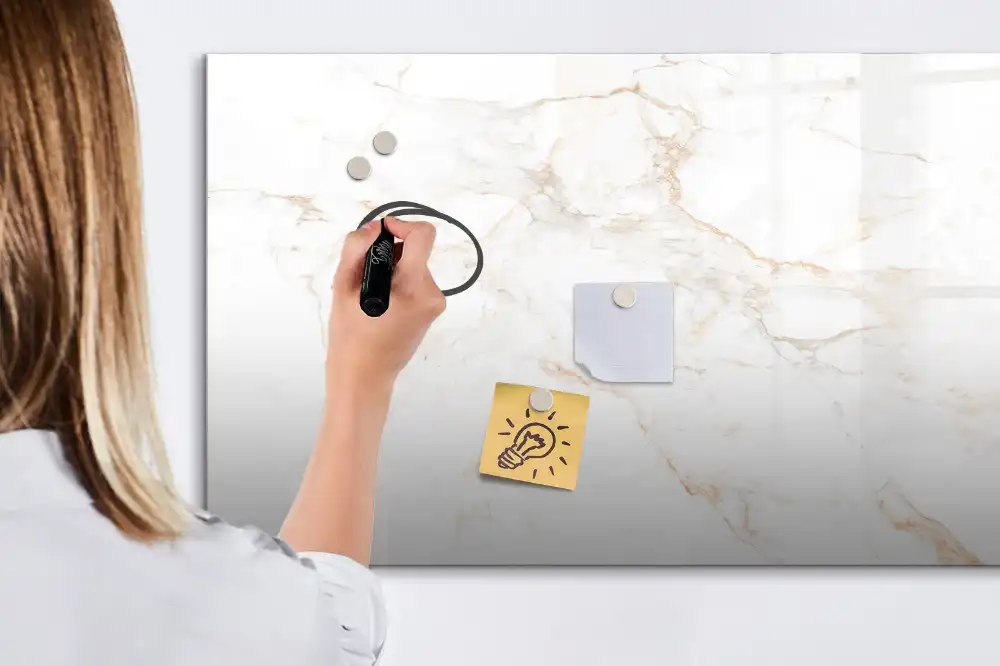 Tableau magnétique pour écriture motif marbre décoratif chic