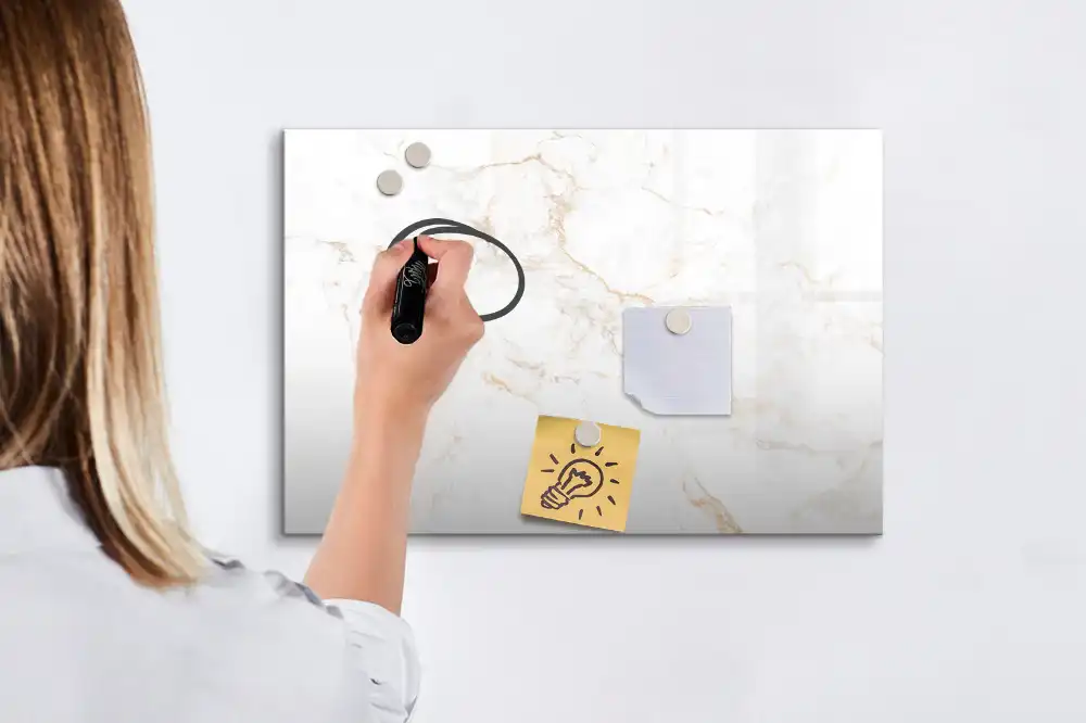 Tableau magnétique pour écriture motif marbre décoratif chic