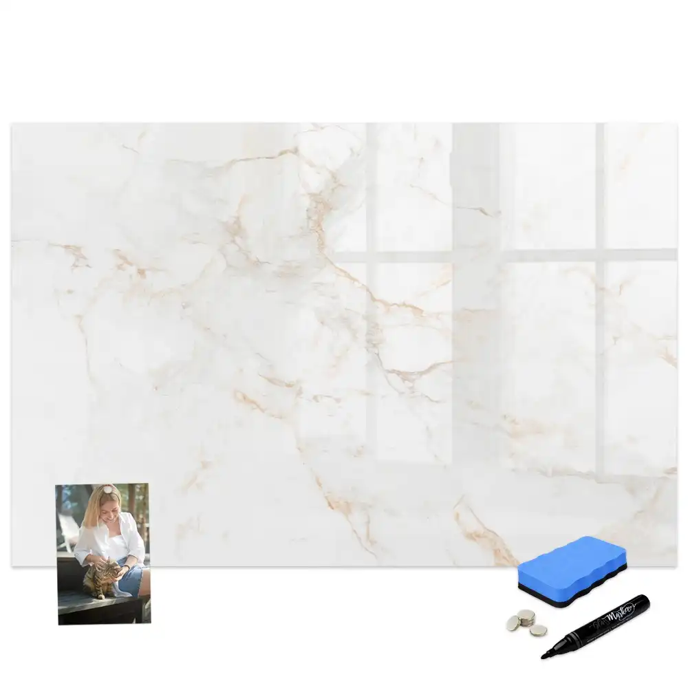 Tableau magnétique pour écriture motif marbre décoratif chic