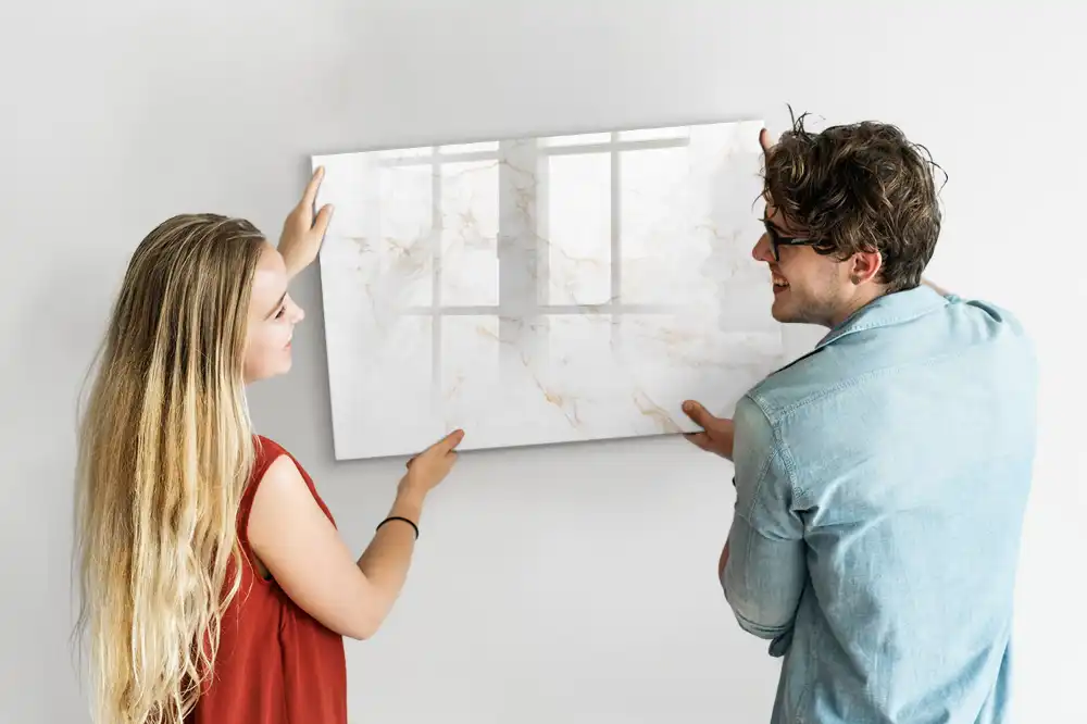 Tableau magnétique pour écriture motif marbre décoratif chic