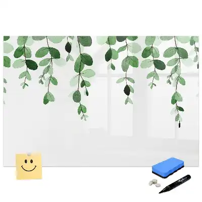 Tableau magnétique motif feuilles vertes