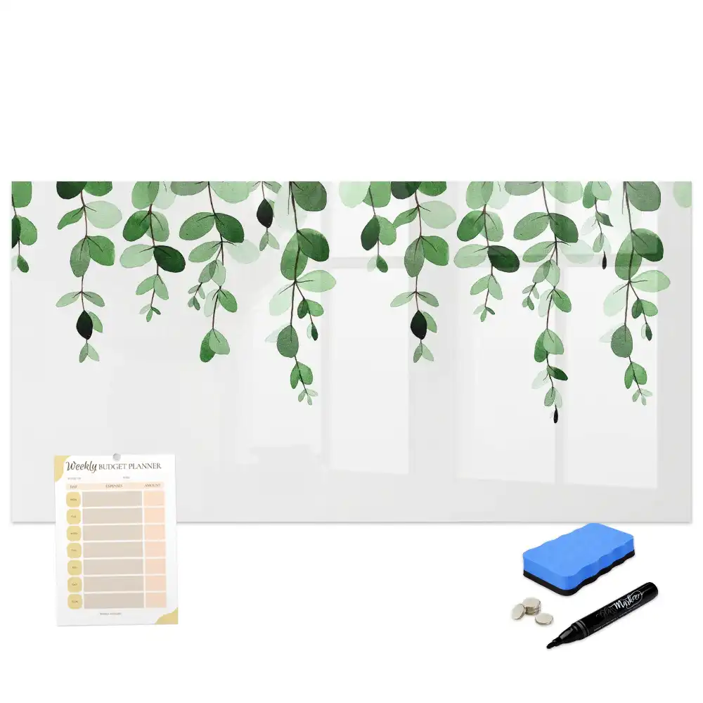 Tableau magnétique motif feuilles vertes