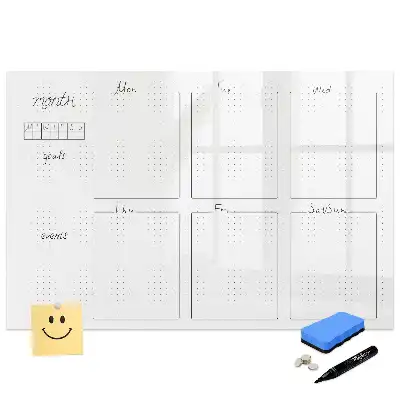 Tableau planning magnétique hebdomadaire pour tâches à dessiner