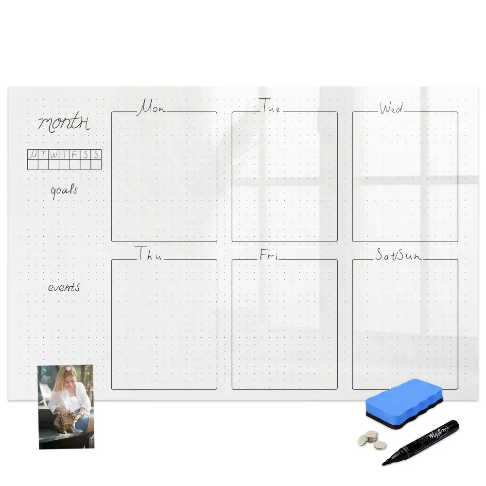 Tableau planning magnétique hebdomadaire pour tâches à dessiner