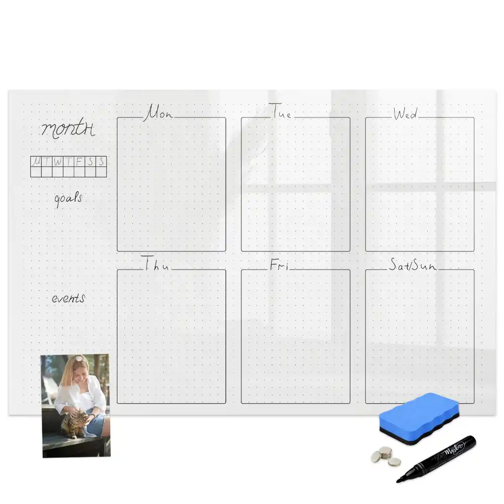 Tableau planning magnétique hebdomadaire pour tâches à dessiner