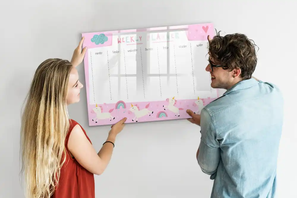 Tableau magnétique calendrier hebdomadaire pour enfants