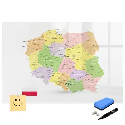 Tableau magnétique éducatif carte géographique de la Pologne