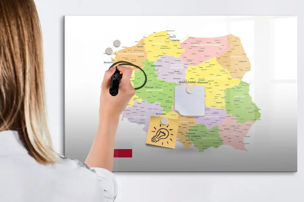 Tableau magnétique éducatif carte géographique de la Pologne