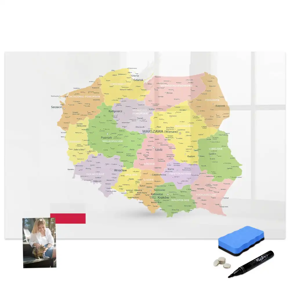 Tableau magnétique éducatif carte géographique de la Pologne