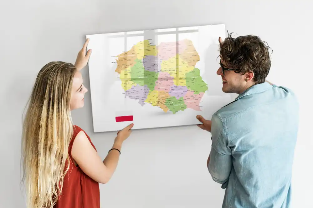 Tableau magnétique éducatif carte géographique de la Pologne