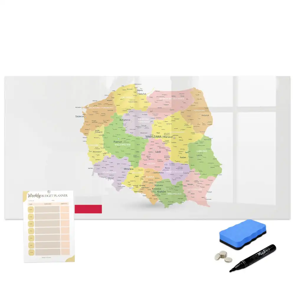 Tableau magnétique éducatif carte géographique de la Pologne